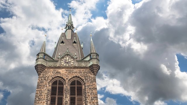 The Prague Powder Tower is a high Gothic tower in Prague