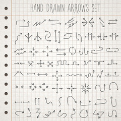 hand drawn style arrows set