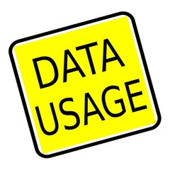 Data usage black stamp text on yellow background