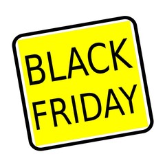 Black friday black stamp text on yellow background