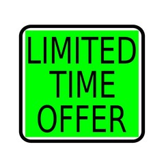 limited time offer black stamp text on green background