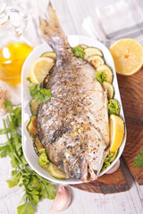 grilled dorado and vegetable