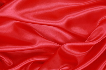 Red Silk cloth of wavy abstract background