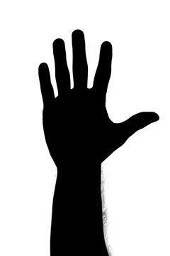 Hand silhouette vector.