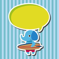 summer animal elephant flat icon elements background,eps10