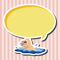 sport swimming athlete flat icon elements background,eps10