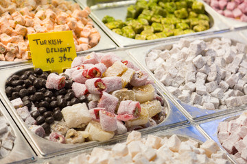 Show-window with east sweets, the Grand Bazaar, Istanbul