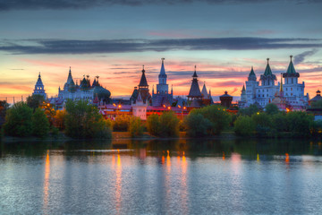 Kremlin to Izmailovo on a sunset in the summer, Moscow