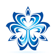 Abstract blue flower