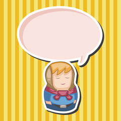 Matryoshka , Russian traditional wooden doll, vector pattern, el