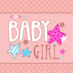 Cute baby girl vector illustration