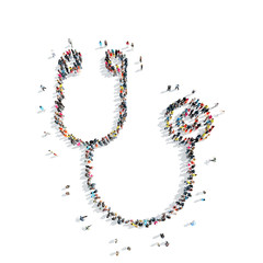 people in the form of a stethoscope.