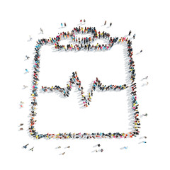 people in the shape of cardio graph.