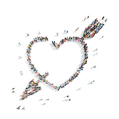 people in love with the shape of  heart