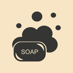 Flat in black and white mobile application solid soap