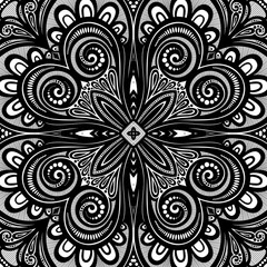 Vector Seamless Vintage Black and White Lace Pattern