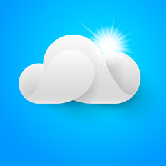 One white cloud on blue sky