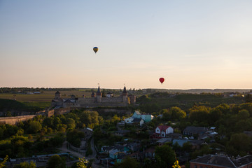 Hot air balloon in sky