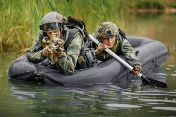 rangers during the military operation in water..