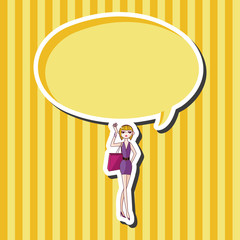 shopping girl theme elements vector,eps