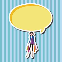 shopping girl theme elements vector,eps
