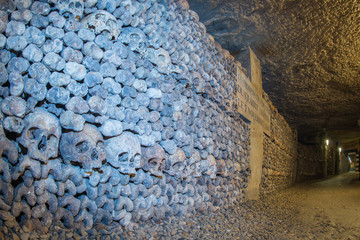 Paris Catacombs Skulls and bones