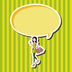 shopping girl theme elements vector,eps