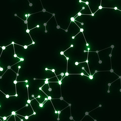 DNA molecule structure glowing background. Vector illustration