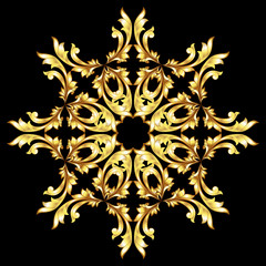 Golden flower pattern