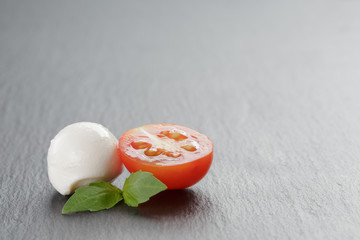 mozzarella balls with tomatoes and basil