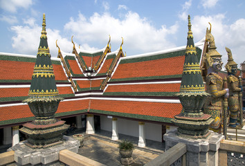 Fototapeta premium Wat Phra Kaew, Emerald Buddha Temple, Bangkok, Thailand