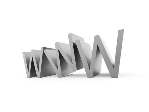 WWW text isolated on white background