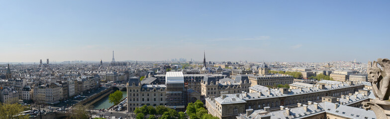 Fototapeta na wymiar Paris from above with Eiffel tower in backgroung, France