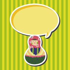 Matryoshka , Russian traditional wooden doll, vector pattern, el