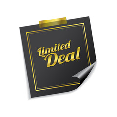 Limited Deal Golden Sticky Notes Vector Icon Design