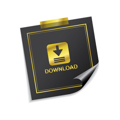 Download Golden Sticky Notes Vector Web Icon Design