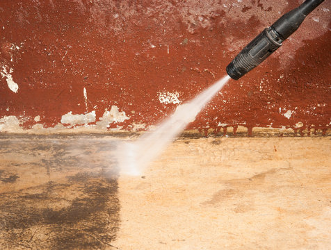 Floor Cleaning With High Pressure Water Jet