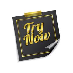 Try Now Golden Sticky Notes Vector Icon Design