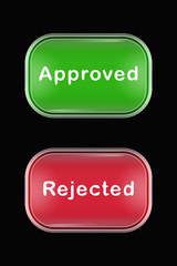 Modern Glass Buttons Approwed Rejected