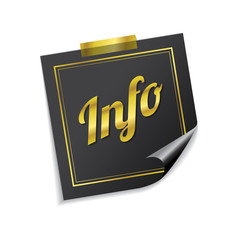 Info Golden Sticky Notes Vector Icon Design