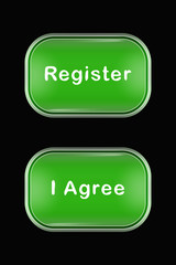 Modern Glass Buttons Register I Agree