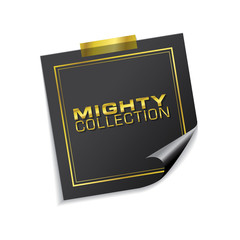 Mighty Collection Golden Sticky Notes Vector Icon Design