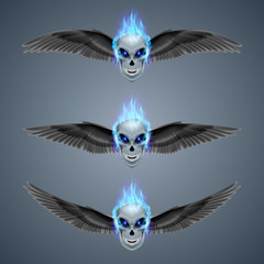 Flaming mutant skull