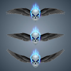 Flaming mutant skulls