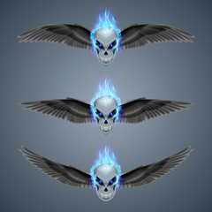 Flaming mutant skulls