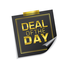 Deal Of The Day Golden Sticky Notes Vector Icon Design