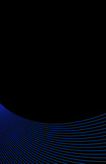 schwarzer Hintergrund mit Schwung aus blauen Linien