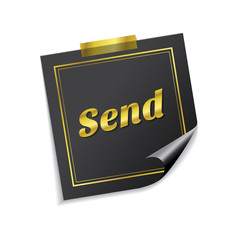 Send Golden Sticky Notes Vector Icon Design