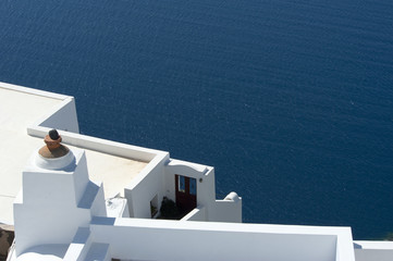 White building in Santorini island, Greece
