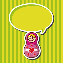 Matryoshka , Russian traditional wooden doll, vector pattern, el